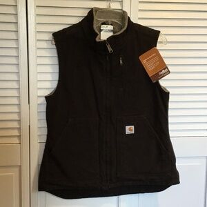 Carhartt for Women’s Mock Neck Jacket Vest, Sandstone, size small